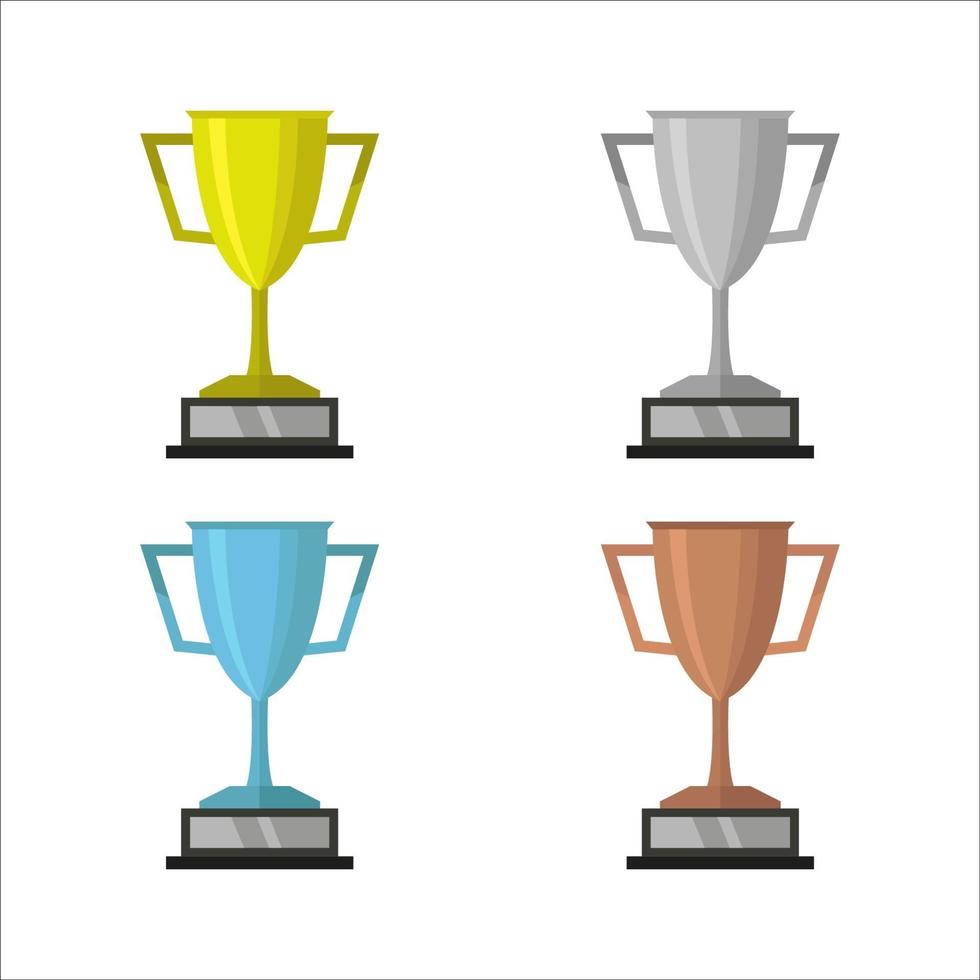 Trophy Set On White Background vector