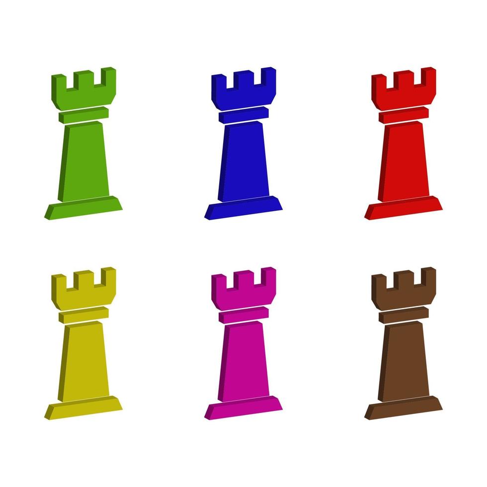 Set Of Isometric Chess Pawns vector