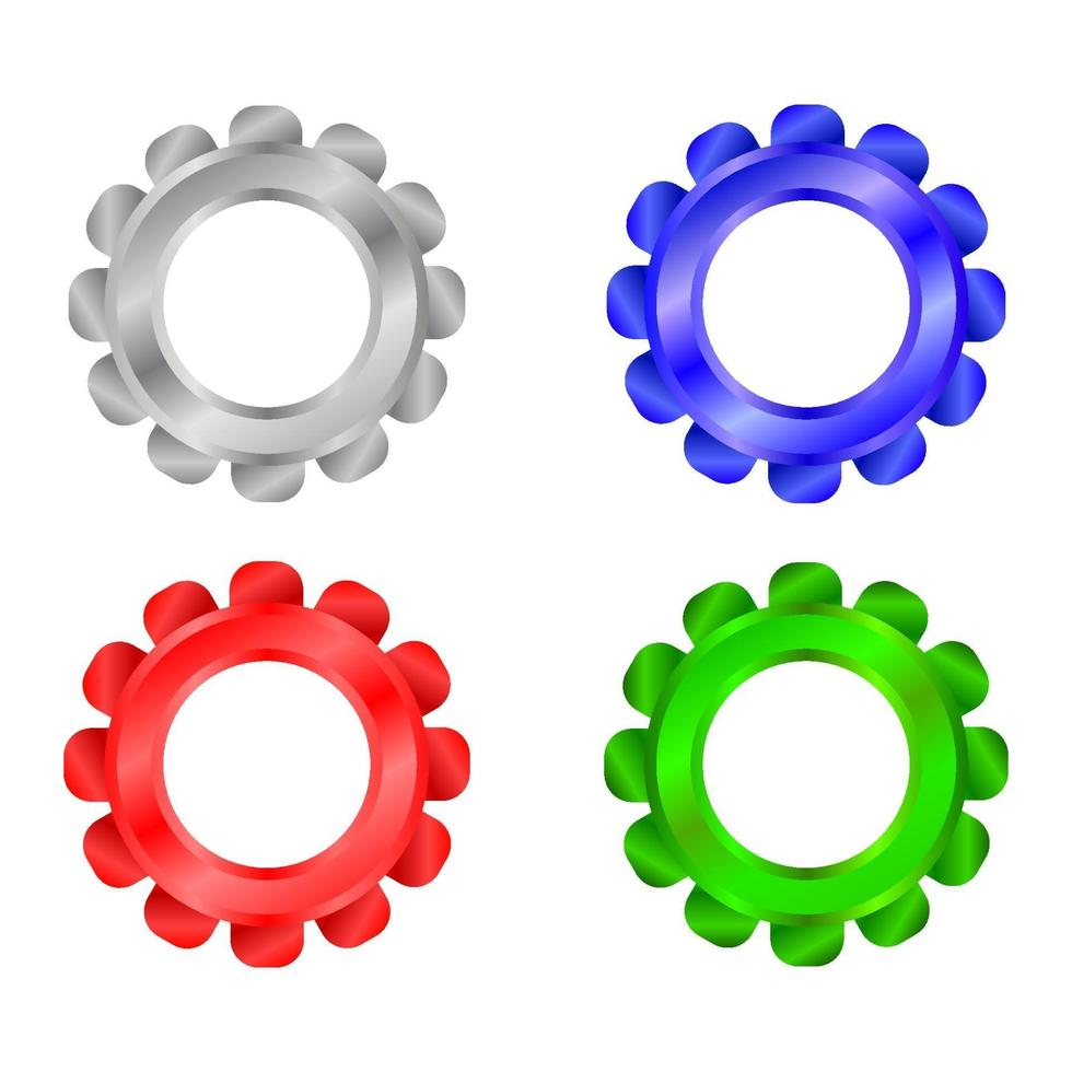 Set Of Gear On White Background vector