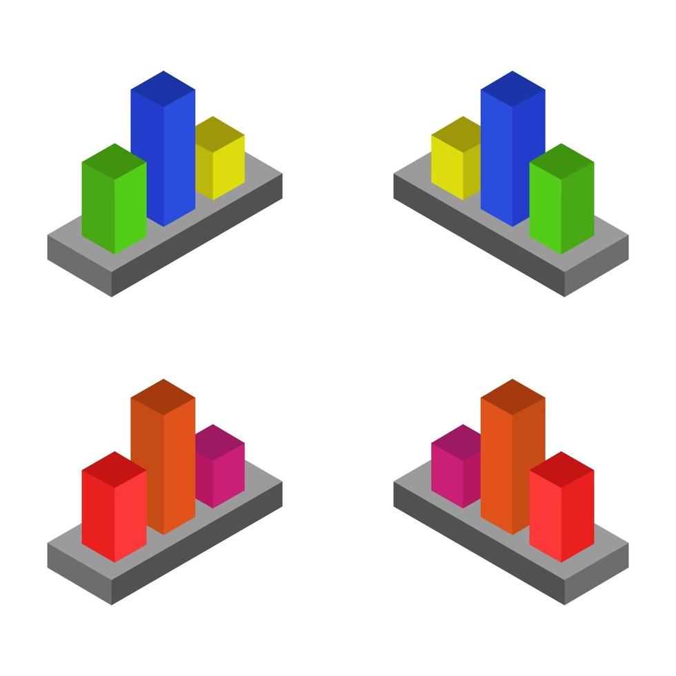 Isometric Statistics Set vector