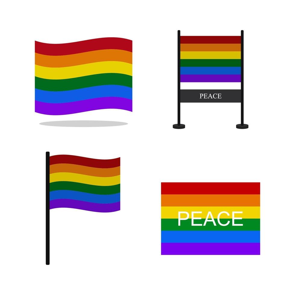 Set Of Peace Flags On White Background vector