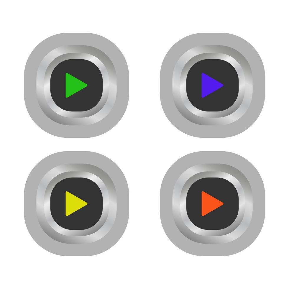conjunto de botón de reproducción sobre fondo blanco vector