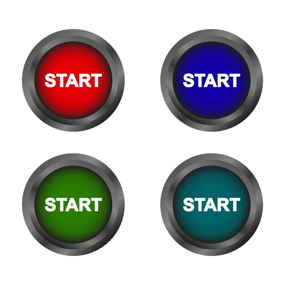 Start Button Set vector