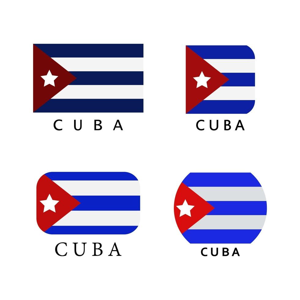 Cuba Flag Set On White Background vector
