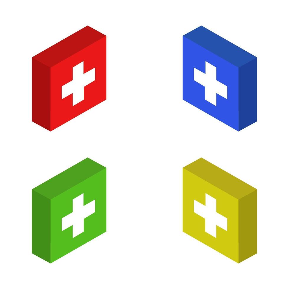 Isometric Medical Button Set vector