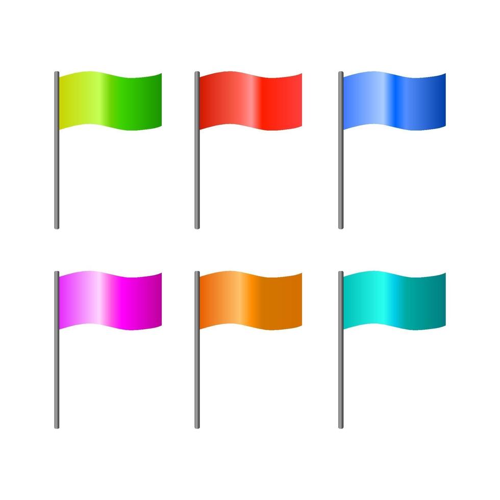 Set Of Flags On White Background vector