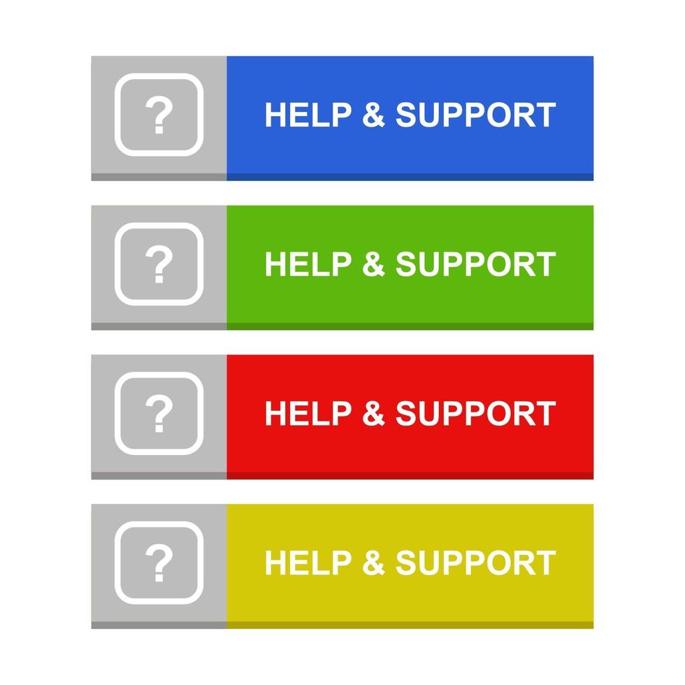 Help And Support Button Set On White Background 2040297 Vector Art at