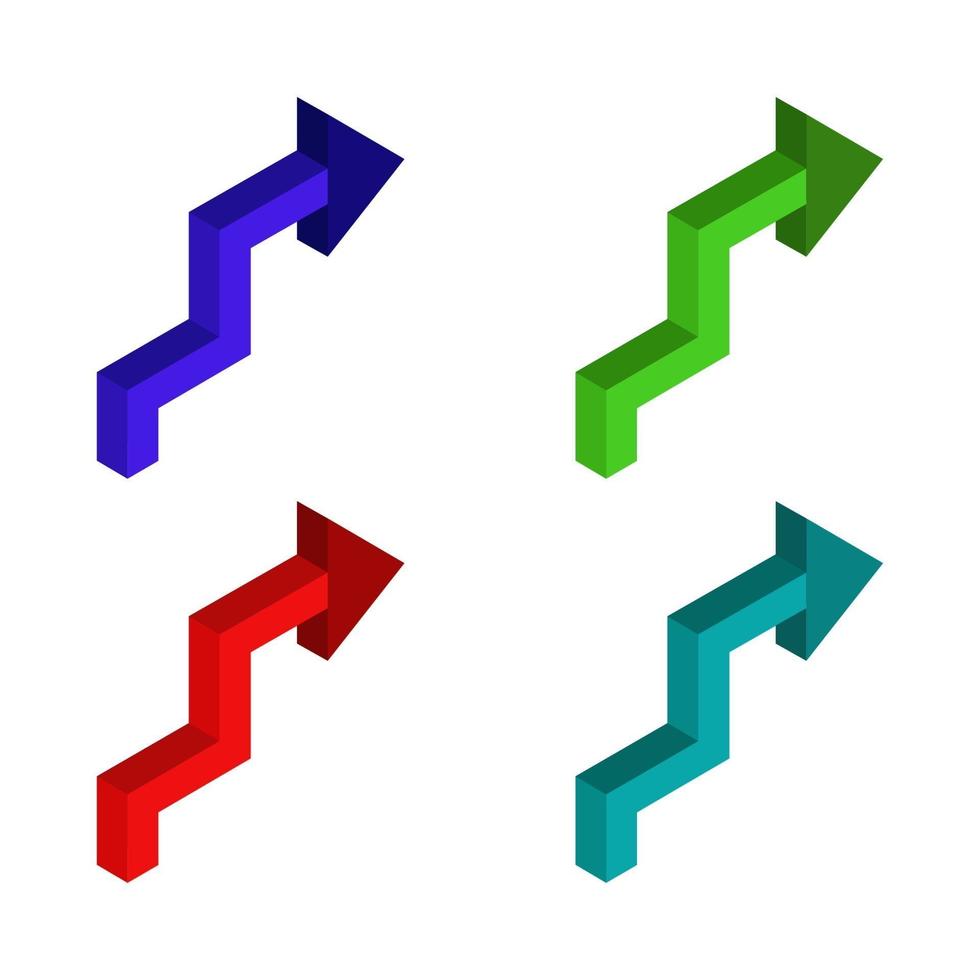 conjunto de flechas isométricas vector