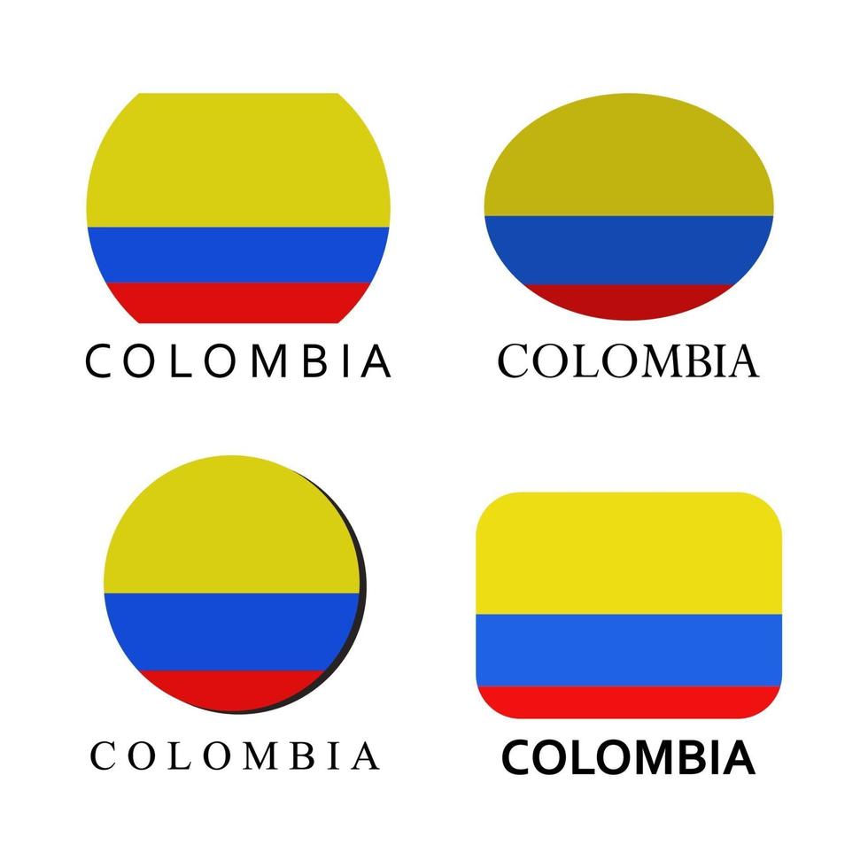 Colombia Flag Set On White Background vector