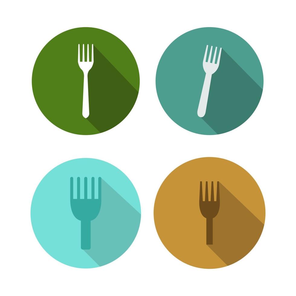 Set Of Forks On White Background vector