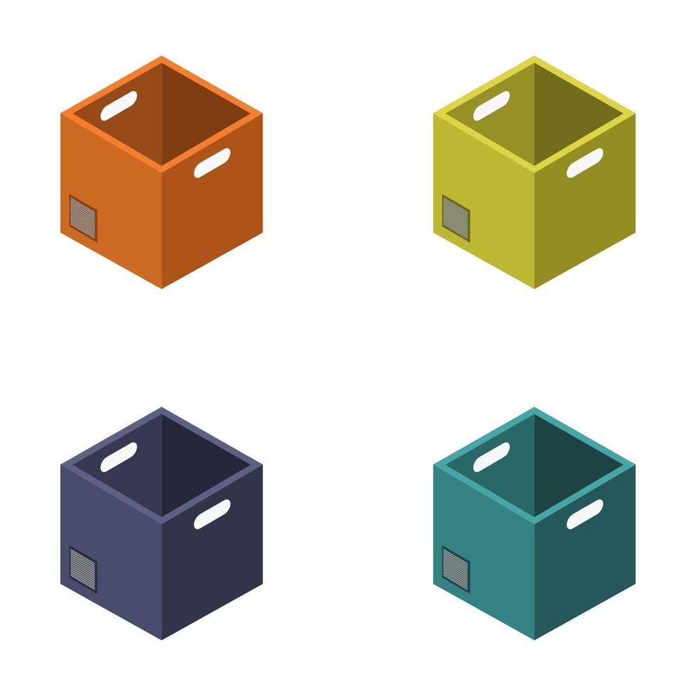 Isometric Box Set vector