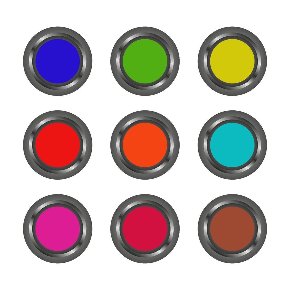 Set Of Buttons On White Background vector