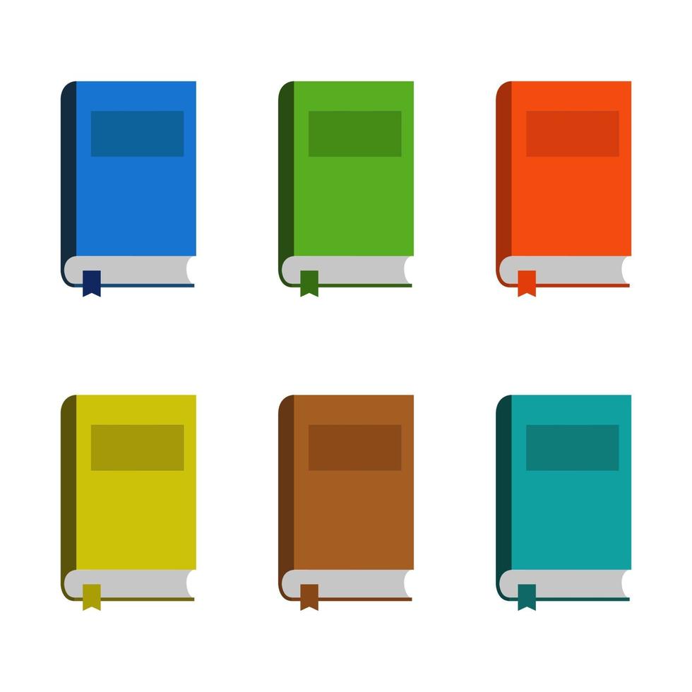 Set Of Books On White Background vector