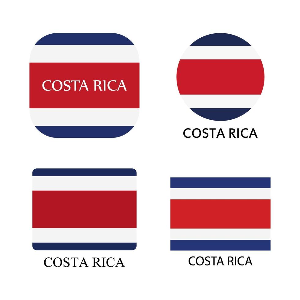 Bandera de Costa Rica sobre fondo blanco. vector