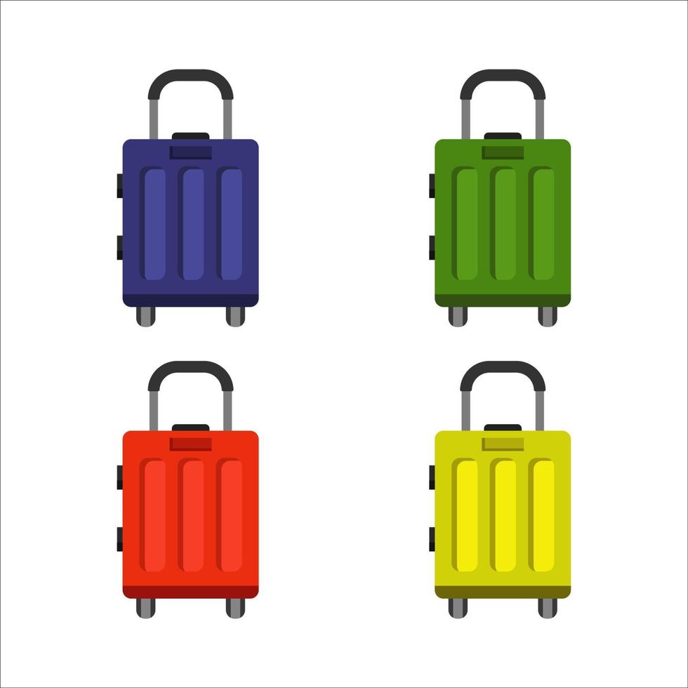 Set Of Work Suitcase On White Background vector