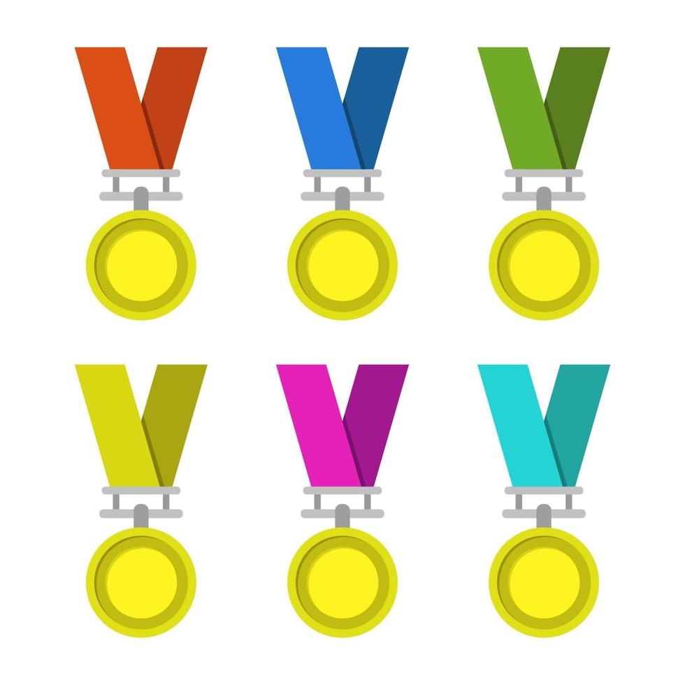 Set Of Medals On White Background vector