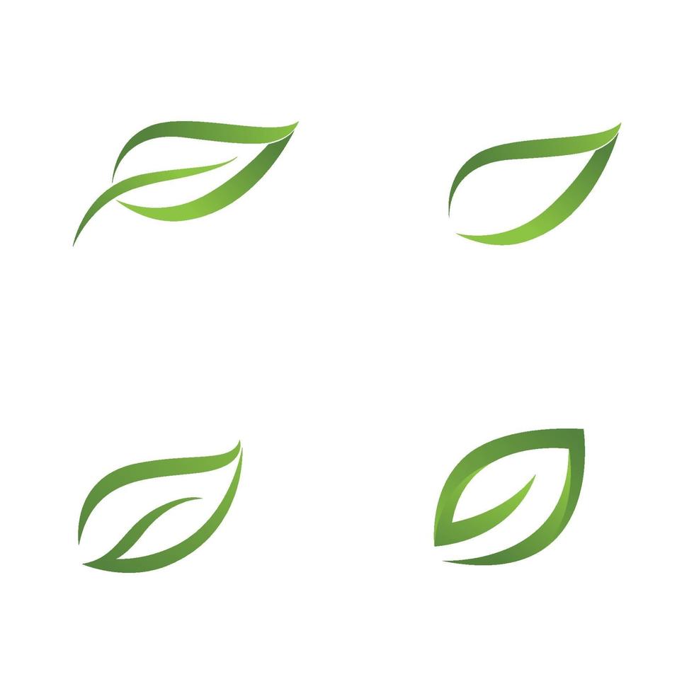 Logos of green Tree leaf ecology vector