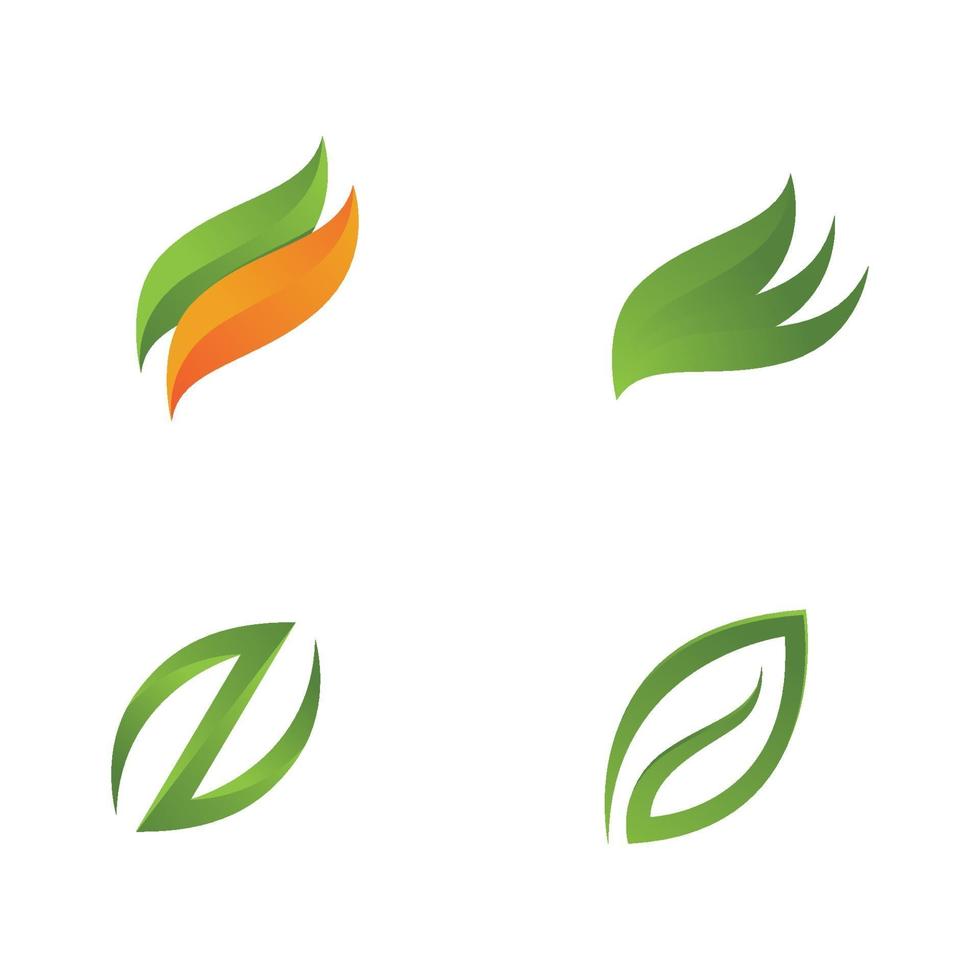 logotipos de la ecología de la hoja del árbol verde vector