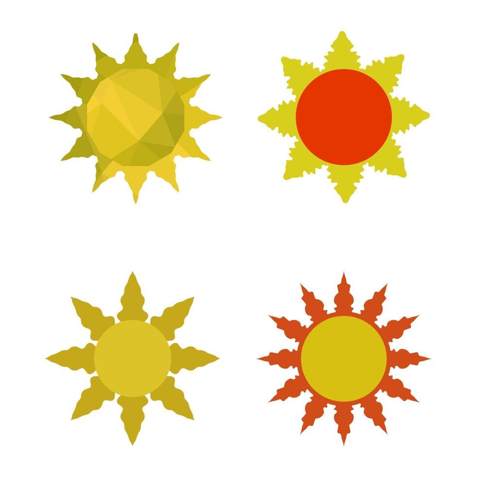 Sun Set On White Background vector
