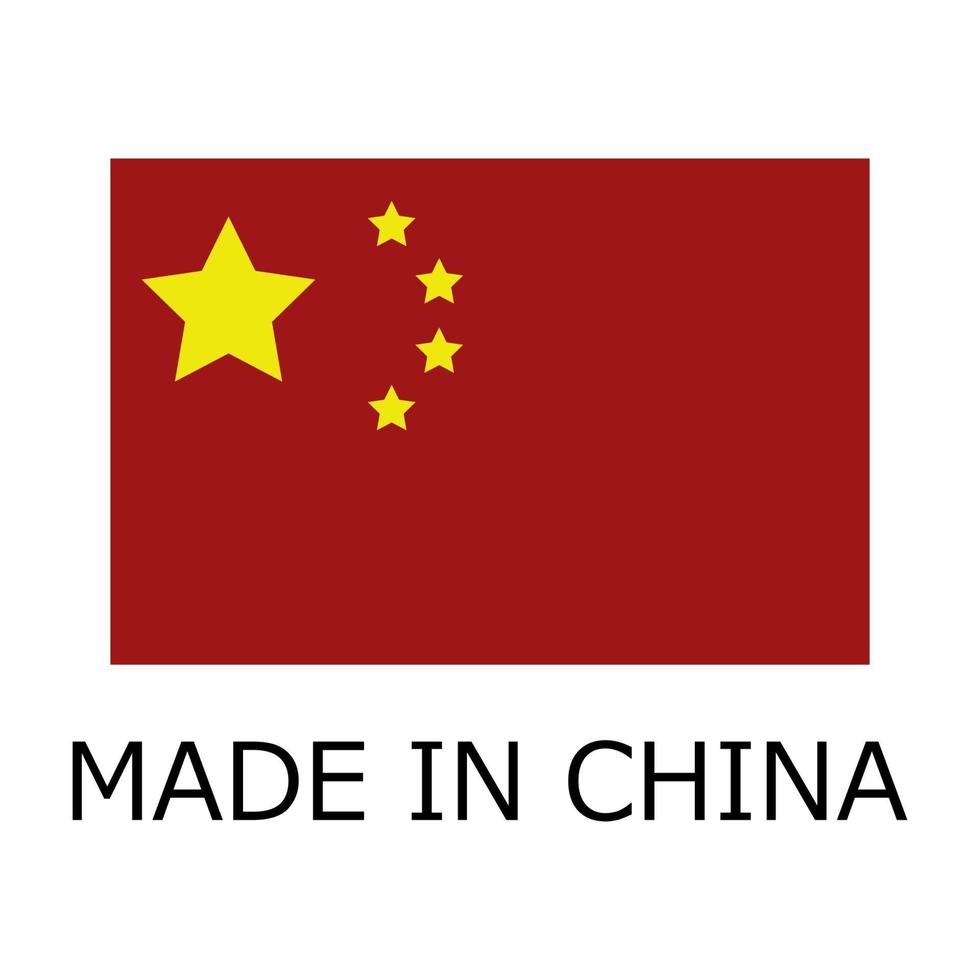 Made In China On White Background vector