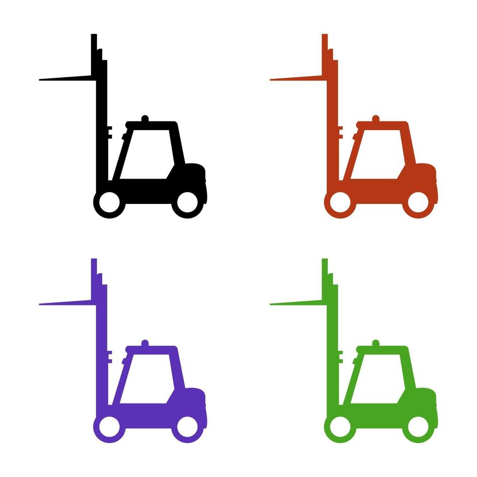 Forklift Set On White Background vector