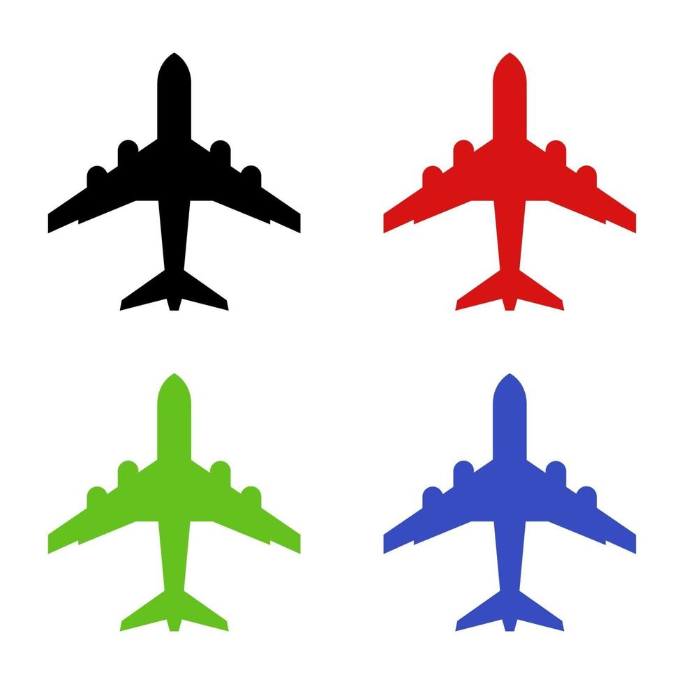 Set Of Airplane On White Background vector