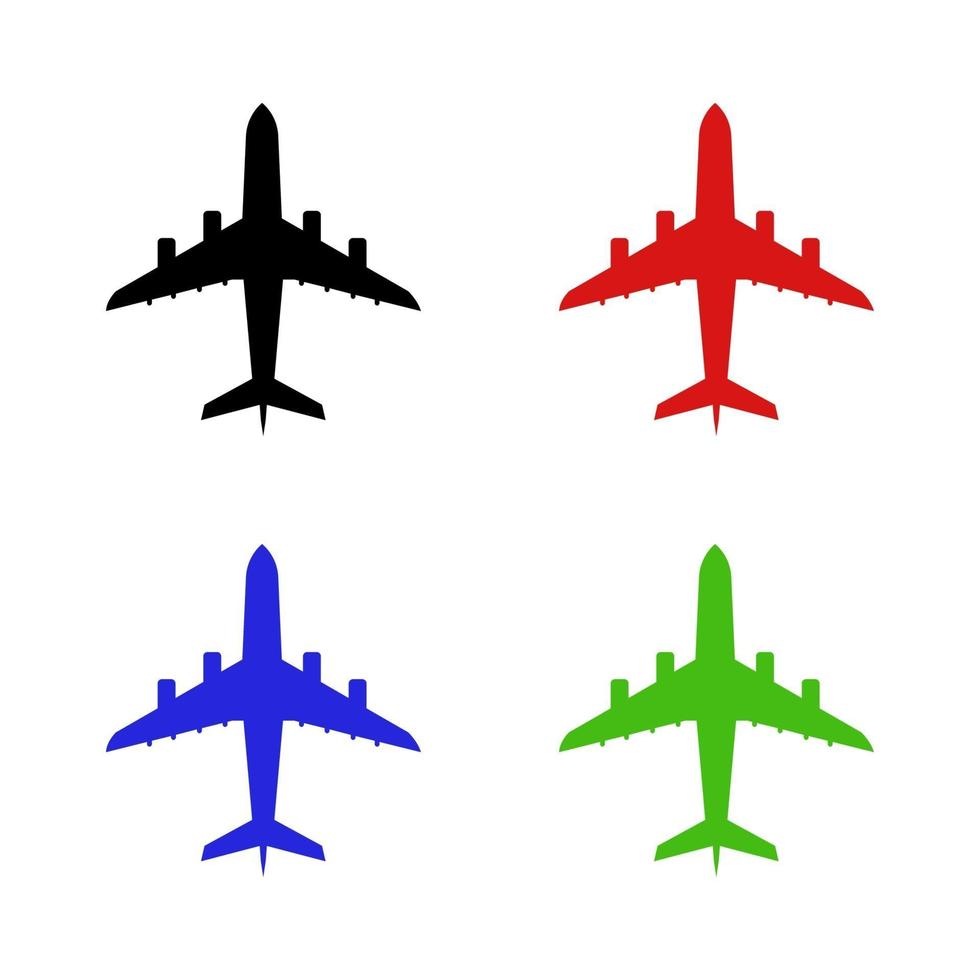 conjunto de avión sobre fondo blanco vector