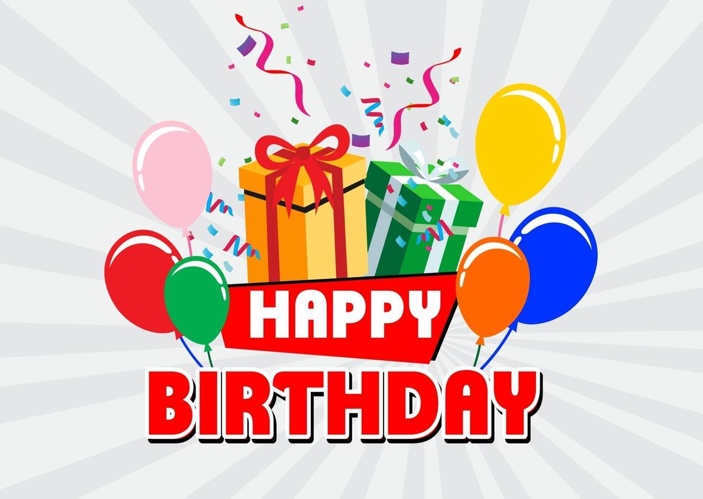 happy birthday card with balloons vector