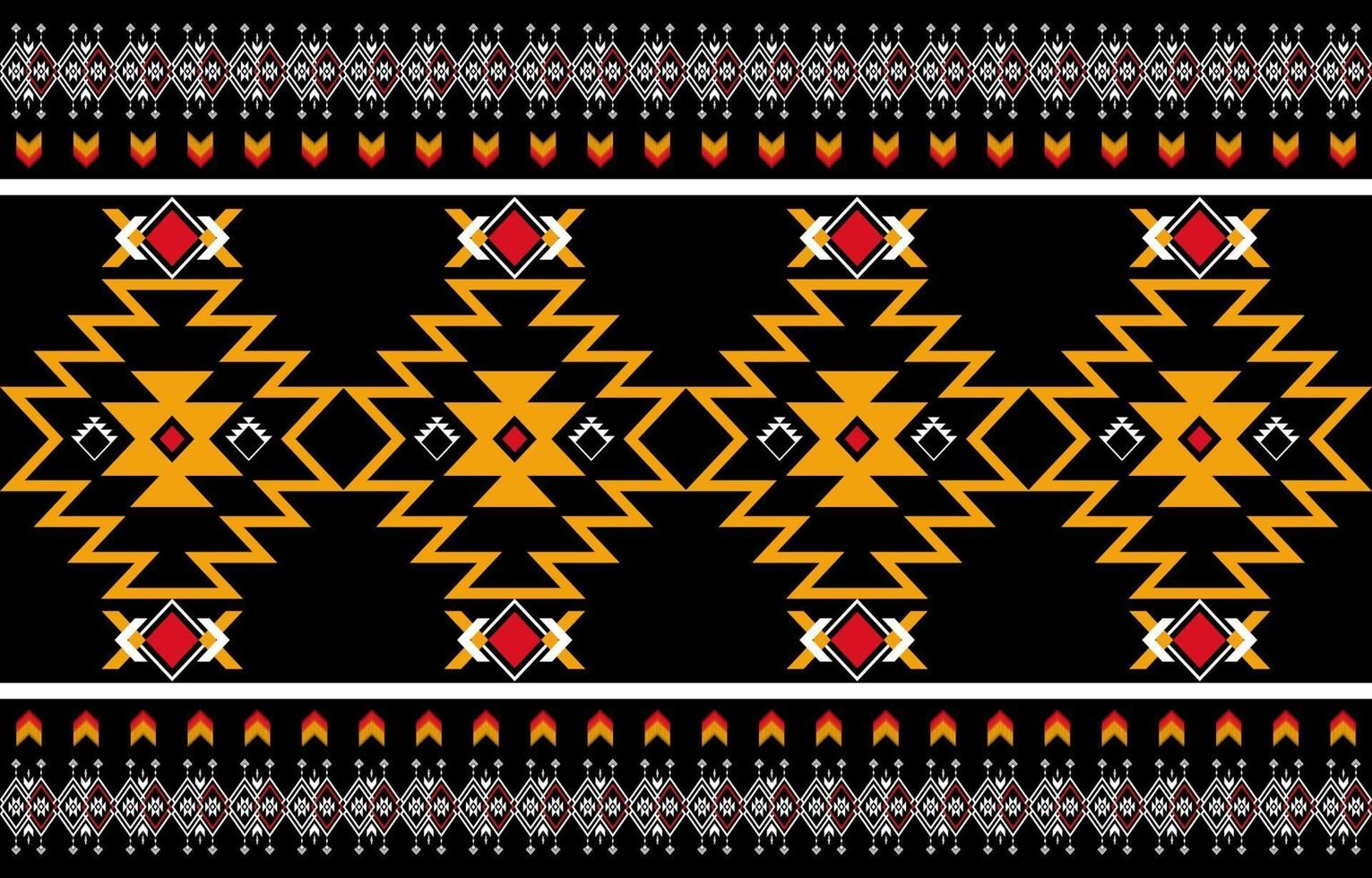 Abstract orange and red geometric native pattern seamless vector. Repeating geometric vector