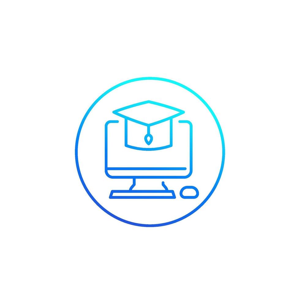 e-learning, online education line icon.eps vector