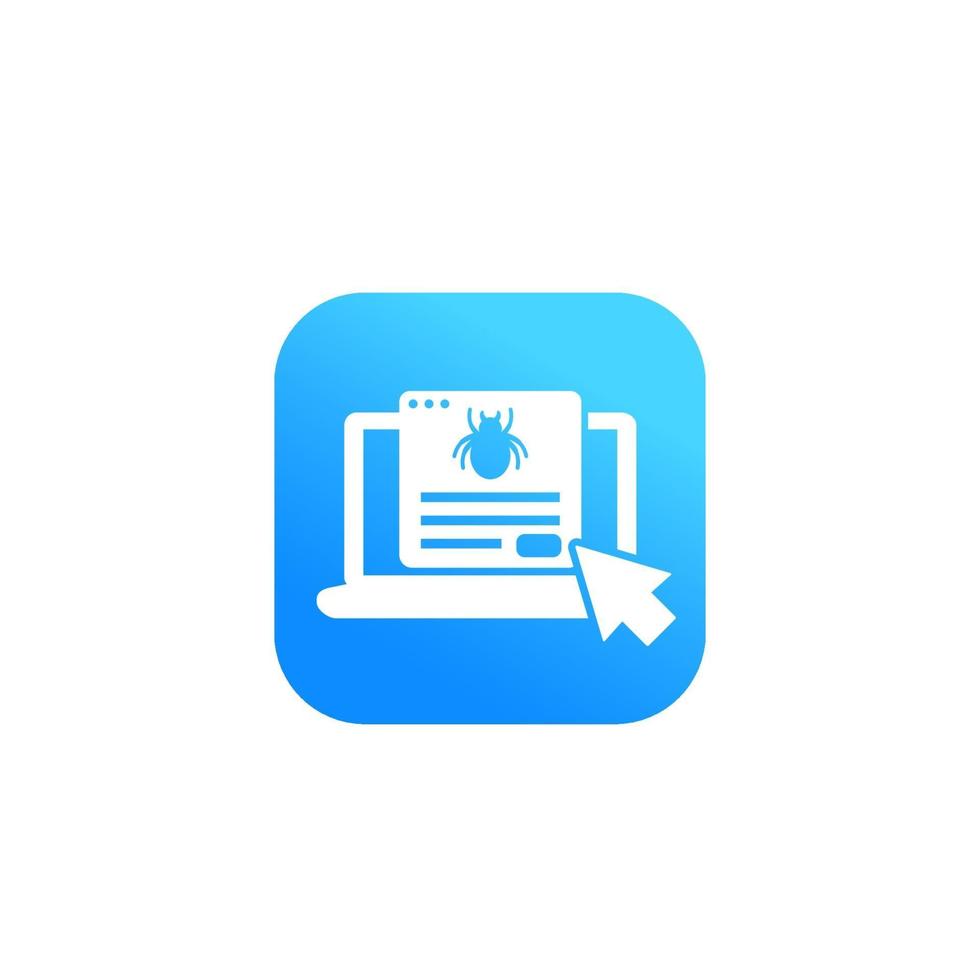 bug report icon with laptop.eps vector