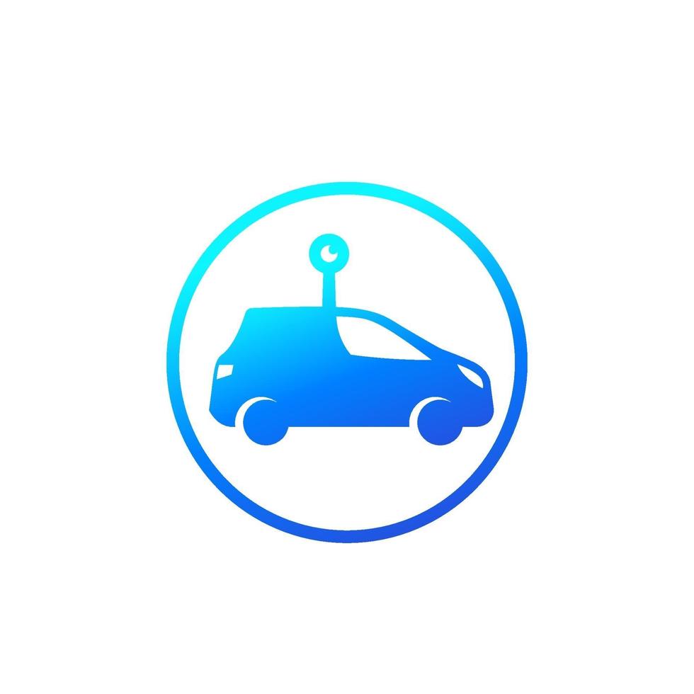 car with 360 camera icon on white.eps vector