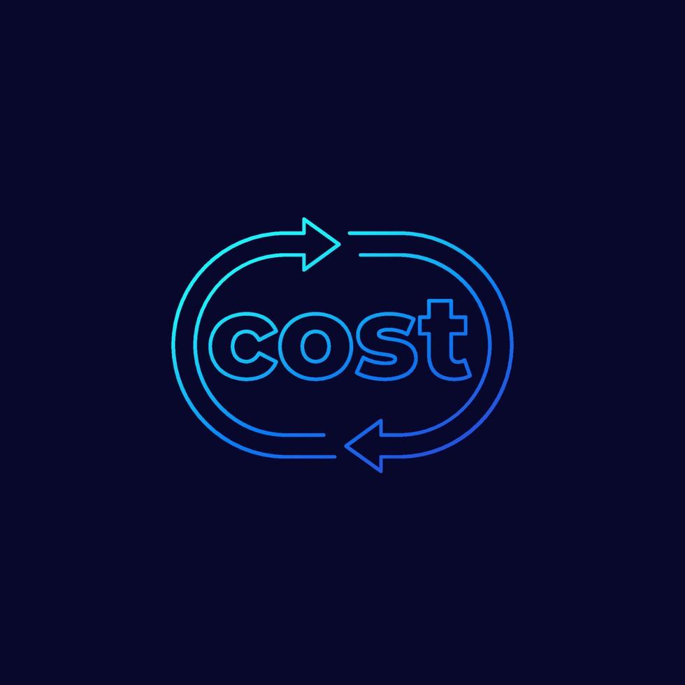 cost vector icon with arrows, linear.eps