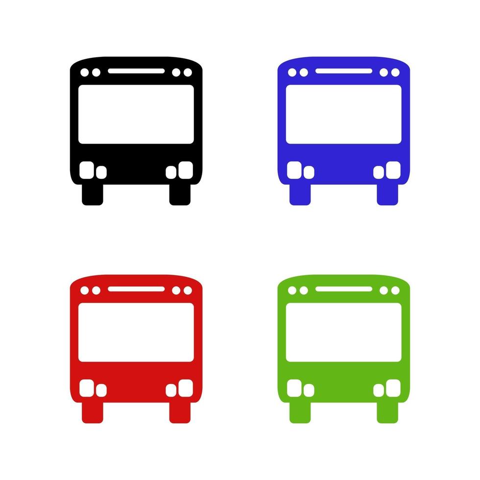 Bus Set On White Background vector