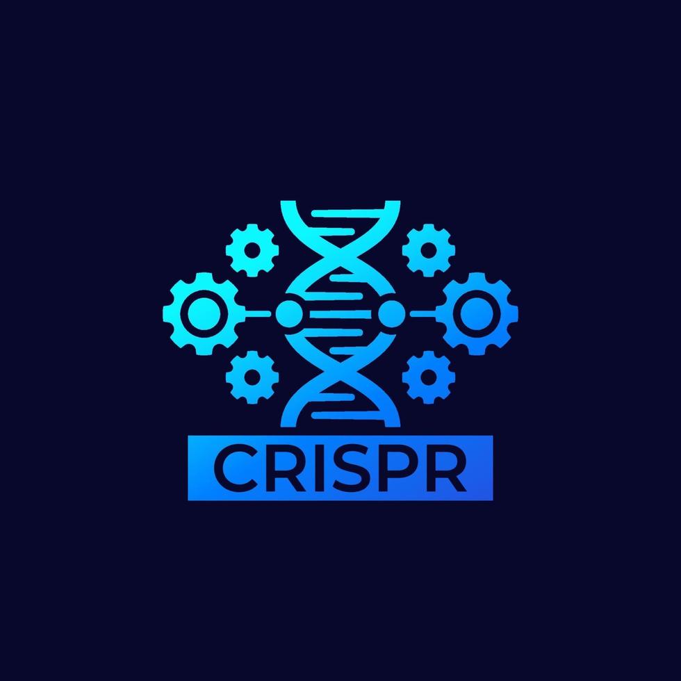 crispr, icono de vector de edición de genoma.eps