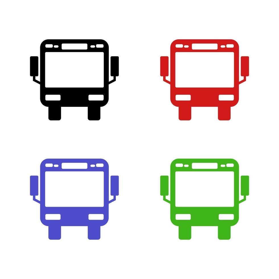 Bus Set On White Background vector