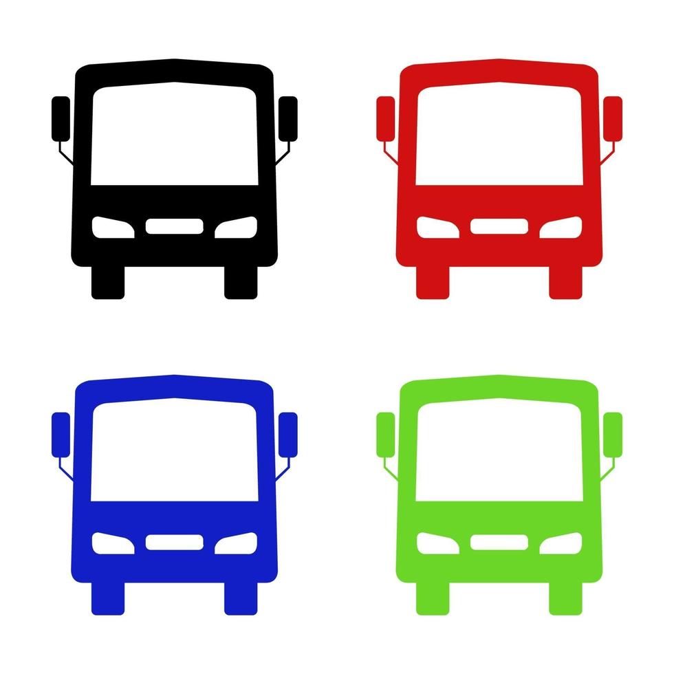 Bus Set On White Background vector