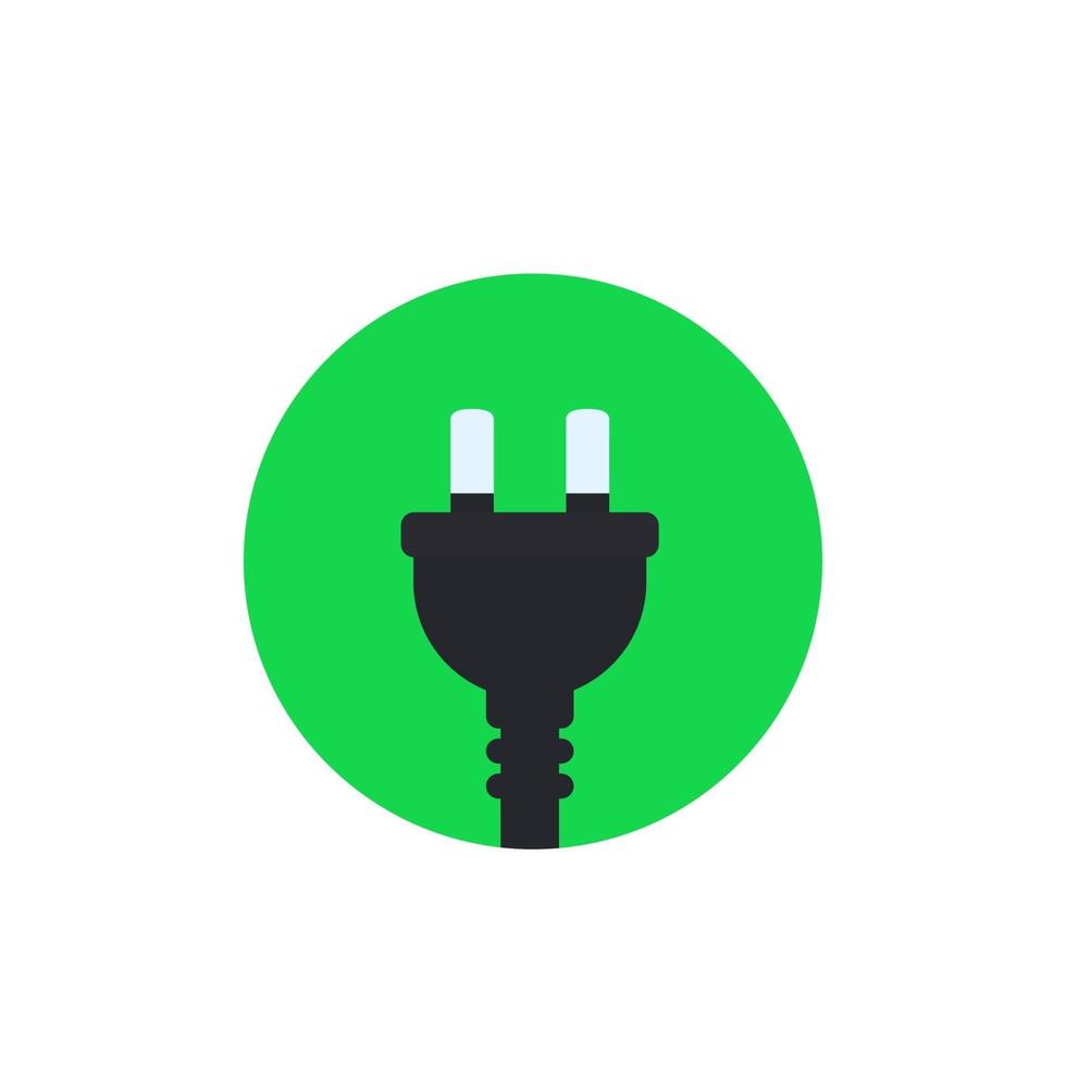 electric plug with two pins, vector icon.eps