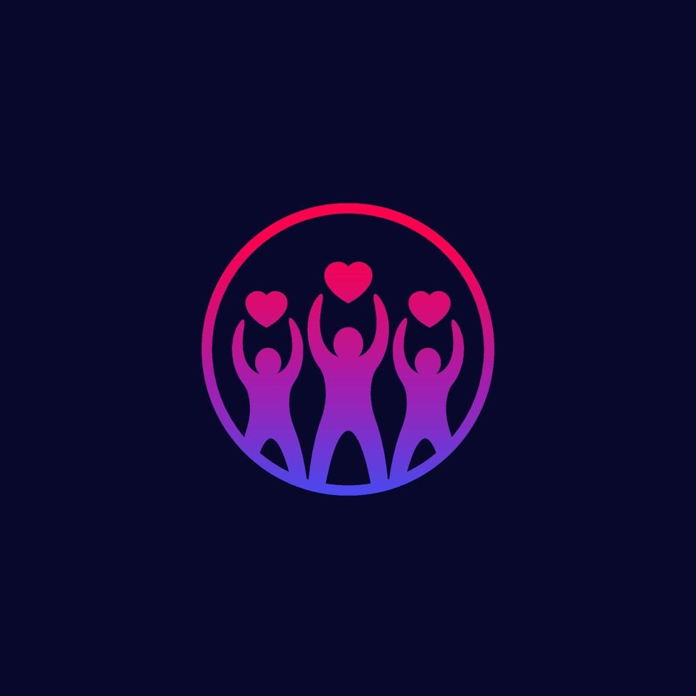 charity logo with people, vector.eps vector