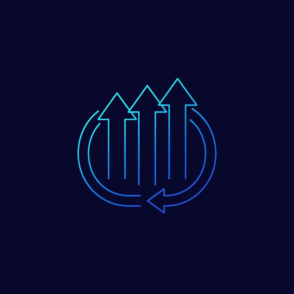 continuous growth icon, linear vector.eps vector