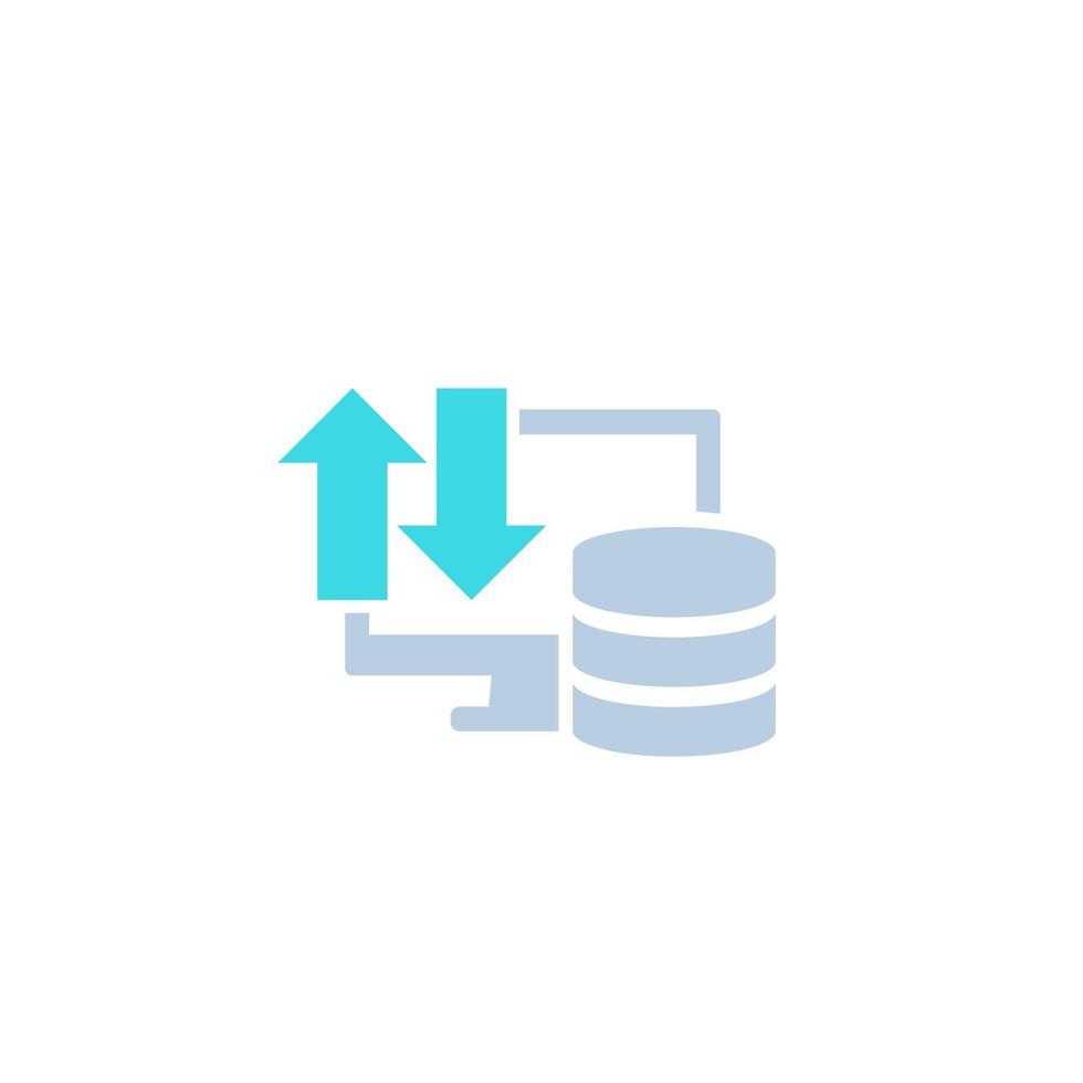 database and computer, data transfer icon, vector.eps vector