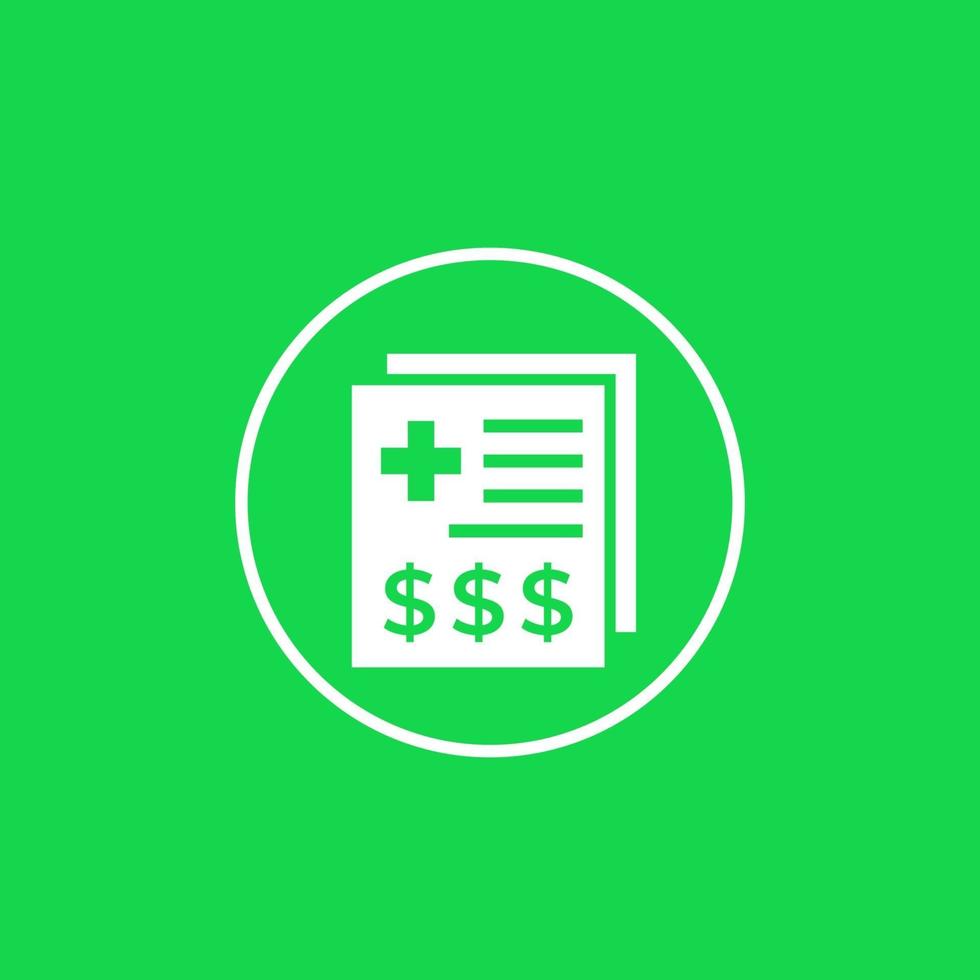 medical bill icon in circle, vector.eps vector