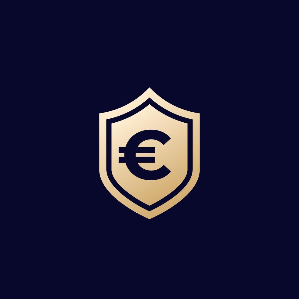 Escudo con icono de euro, vector.eps vector