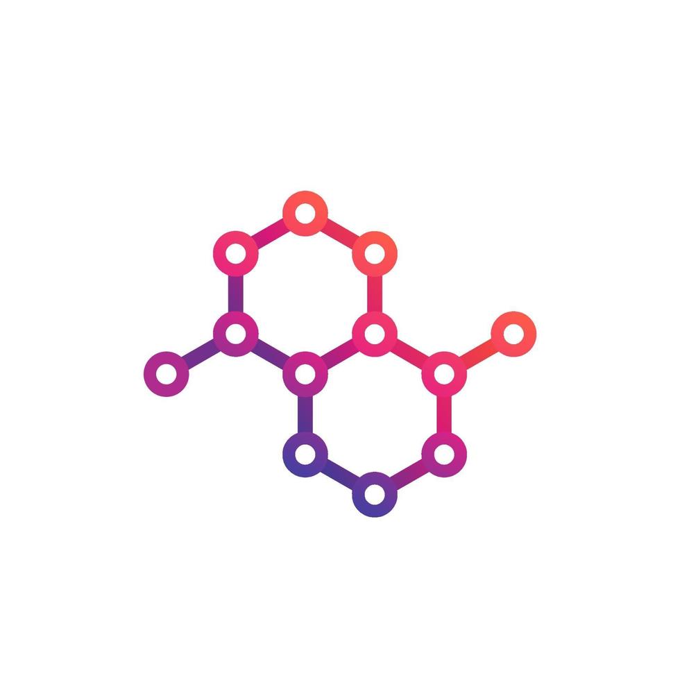 graphene, carbon molecule structure vector logo.eps