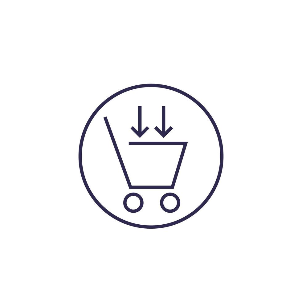orden de compra, comercio, línea simple icon.eps vector