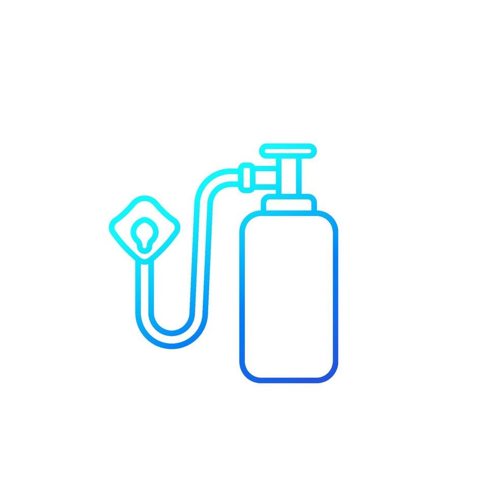 oxygen tank and mask line icon.eps vector