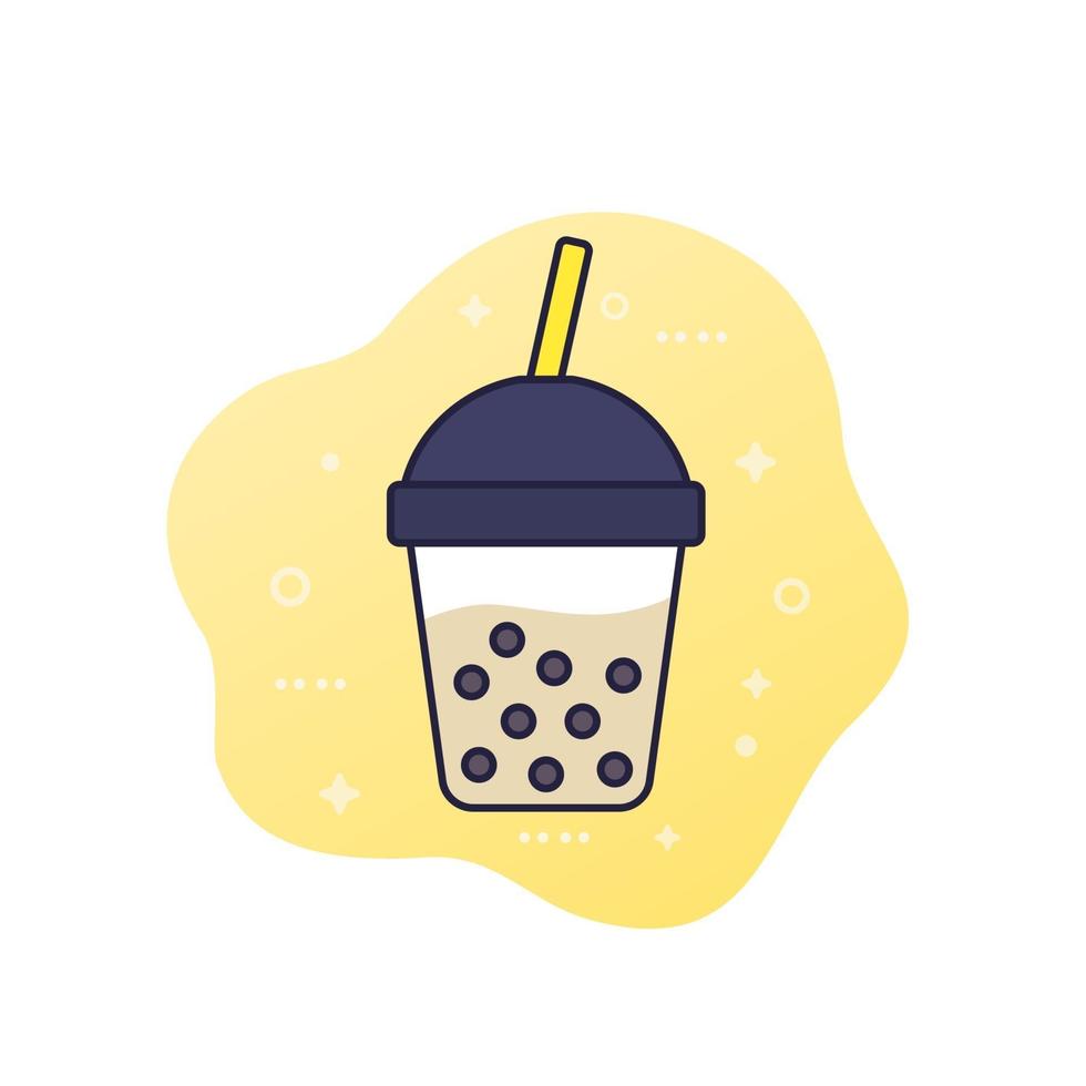 Bebida de tapioca, té de burbujas icon.eps vector