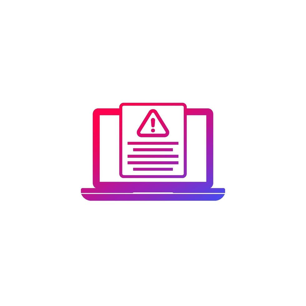 icono de informe de error con laptop.eps vector