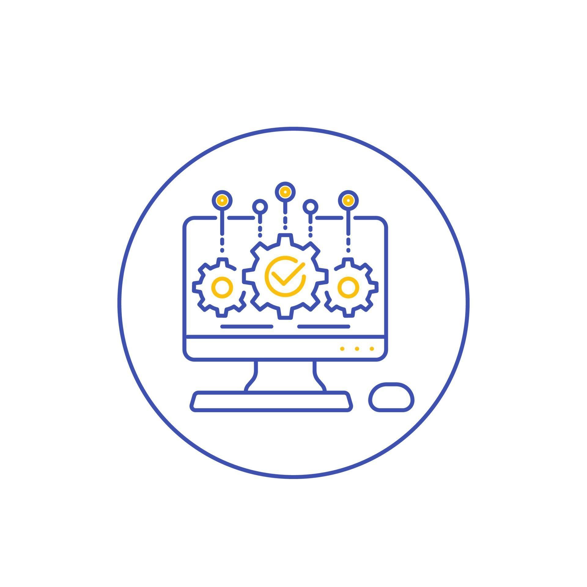 Software development and integration icon line vector eps 2040861