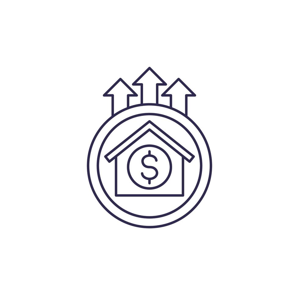 house prices growth line icon.eps vector